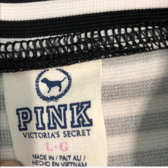 PINK Victoria Secret Striped Mini Skirt Exposed Zipper in Back Textured Fabric - Picture 7 of 8